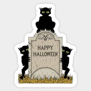 Three Imps Happy Halloween Sticker